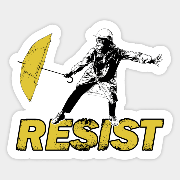 Resist-Hong Kong-Fight for Freedom-Yellow Umbrella Sticker by StabbedHeart